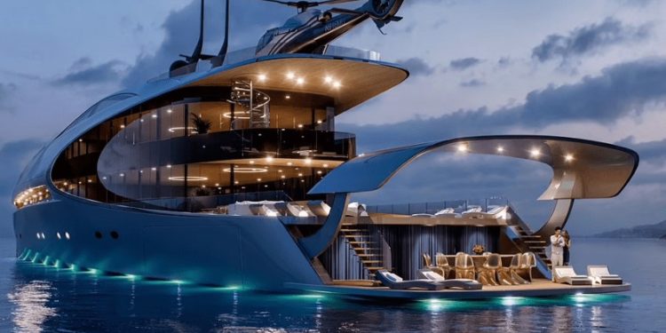 الكشف عن يخت فاخر يشبه السكين ,, سعره 90 مليون $