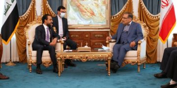 الحلبوسي يلتقي بالأمين العام للمجلس الأعلى للأمن القومي علي شمخاني