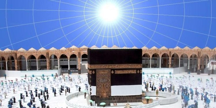 بالفيديو شاهد تعامد الشمس على الكعبة المشرفة