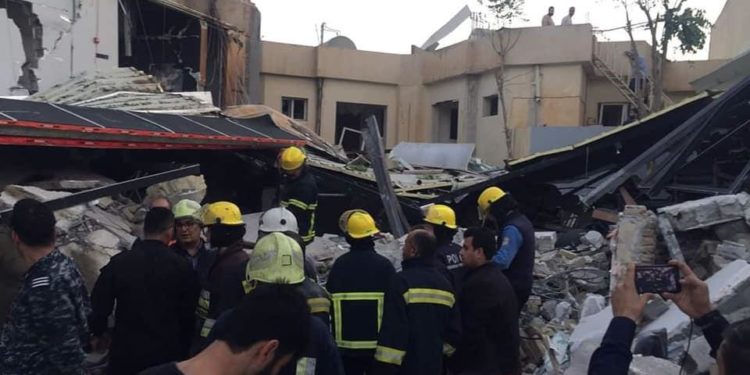 بالصور آثار انفجار السليمانية بعد ساعات من جهود رفع الانقاض