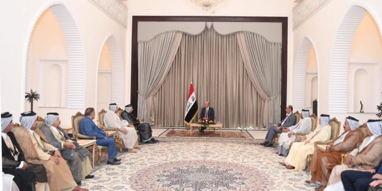 برهم صالح .. يسقبل وفداً يضم عدداً من شيوخ عشائر النجف + صور￼