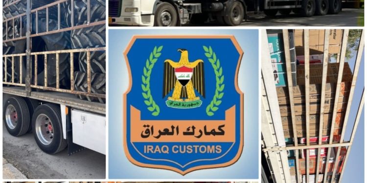 ضبط (19 شاحنة) محملة بمواد مخالفة لضوابط الاستيراد في جمرك المنطقة الوسطى
