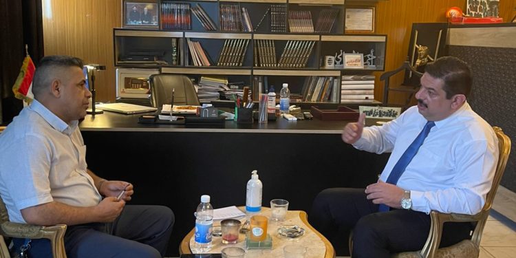 رئيس تحرير وكالة حرية أحمد الحمداني يستقبـــل رئيس المرصد العراقي للحريات الصحفية .. و دعوة لخطـاب إعلامـــي وطنـــي موحد