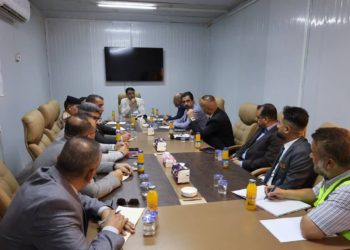 الغزي يطلع على مراحل العمل في مشروع تطويــــر مدخل (بغداد – ديالى)