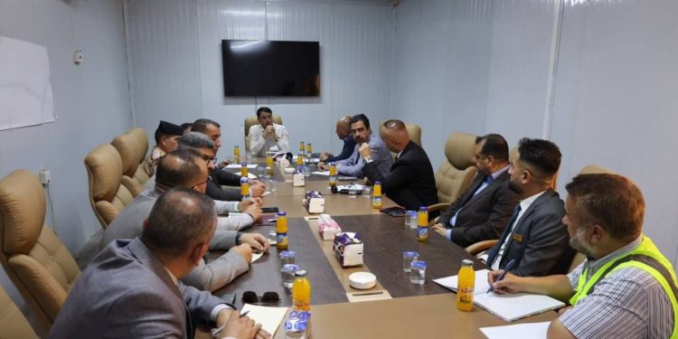 الغزي يطلع على مراحل العمل في مشروع تطويــــر مدخل (بغداد – ديالى)