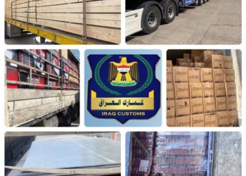 تحريات كمرك المنطقة الوسطى تضبط (١١) شاحنة مخالفة لضوابط الأستيراد .