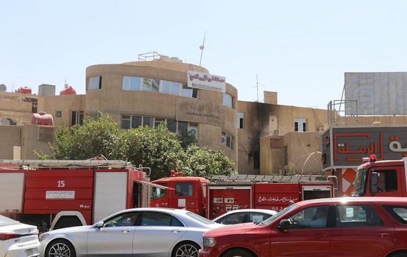 الدفاع المدني يخمد حريق مستشفى الجيبجي في بغداد