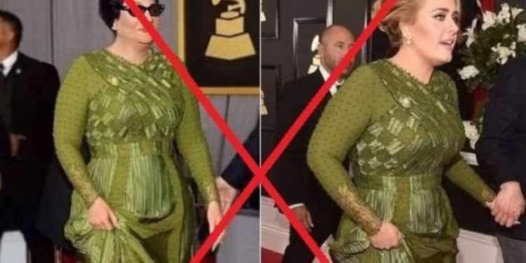 المطربة البريطانية أديل ترتدي فستان أم كلثوم