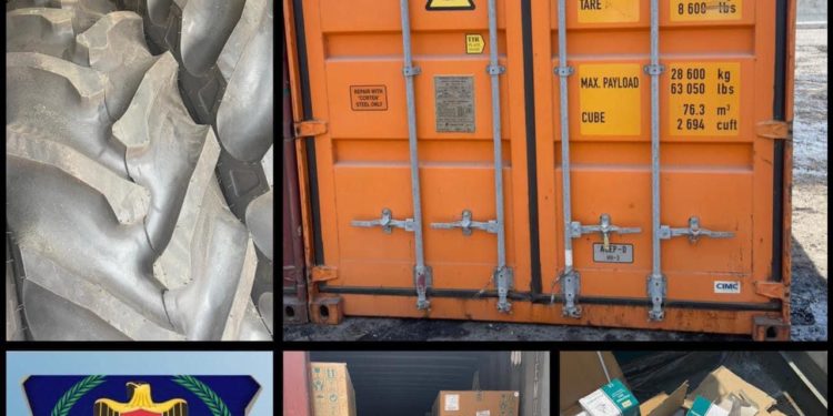 ضبط (جرارات زراعية ومستلزمات طبية مخالفة) في ميناء ام قصر الشمالي