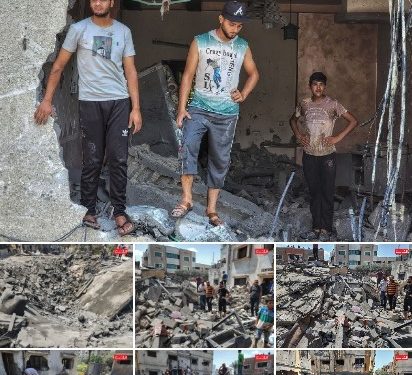 طائرات الاحتلال الاسرائيلي تستهدف المنازل سكنية في غزة