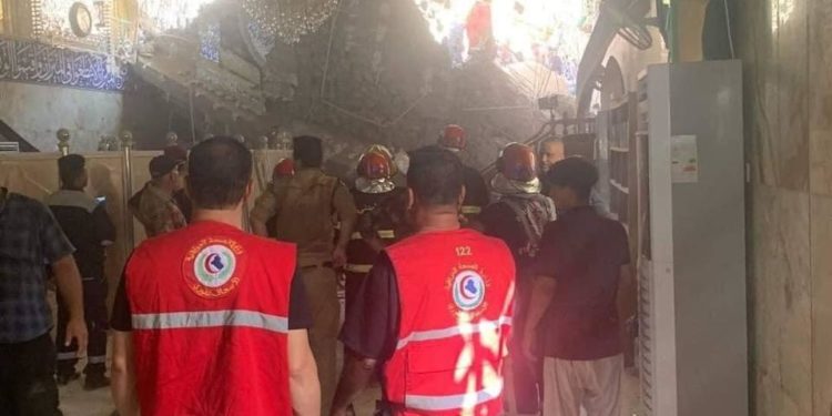 انهيار صخري قرب “مزار قطارة الإمام علي” وأنباء عن وجود أشخاص تحت الصخور+ (صور_فيديو)