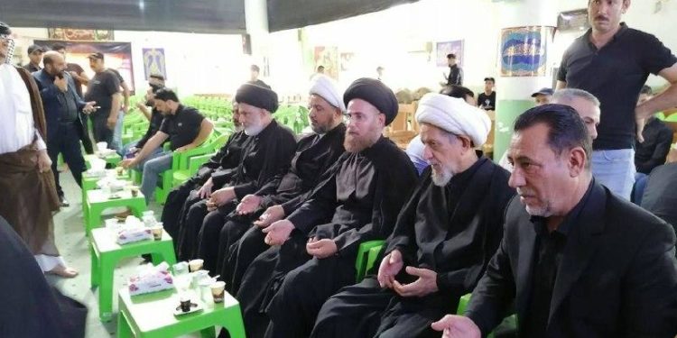 بصور وفد الصدر في مجالس عزاء  شهداء ثورة عاشوراء