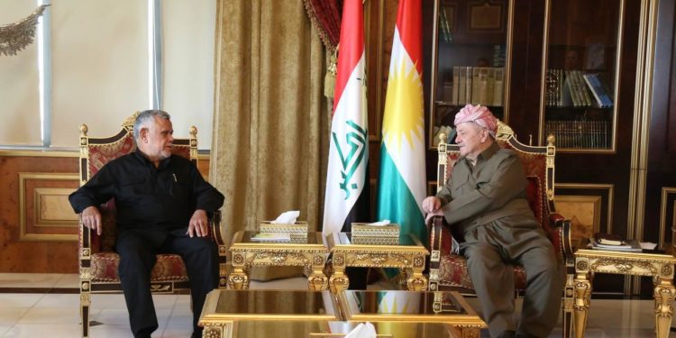 اجتماع بين العامري ومسعود بارزاني في أربيل
