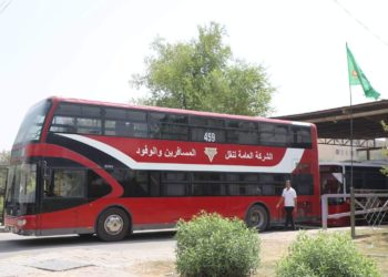 انطلاق أسطول باصات النقل الحمراء لخدمة زوار عاشوراء