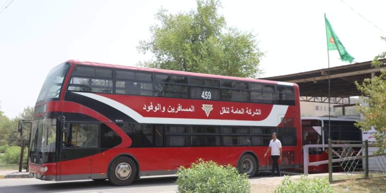 انطلاق أسطول باصات النقل الحمراء لخدمة زوار عاشوراء