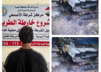 اعتقال متهما أطلق النار على مرآب سيارات وتسبب بحرق مركبتين في البصرة