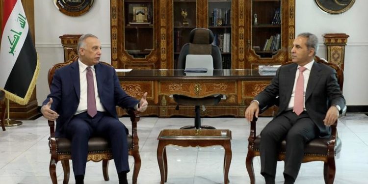 زيدان يستقبل رئيس الوزراء مصطفى الكاظمي