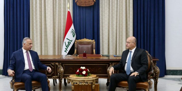 برهم صالح يستقبل مصطفى الكاظمي