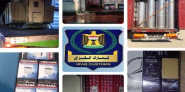ضبط (12 شاحنة مخالفة للضوابط ) في كمرك المنطقة الشمالية
