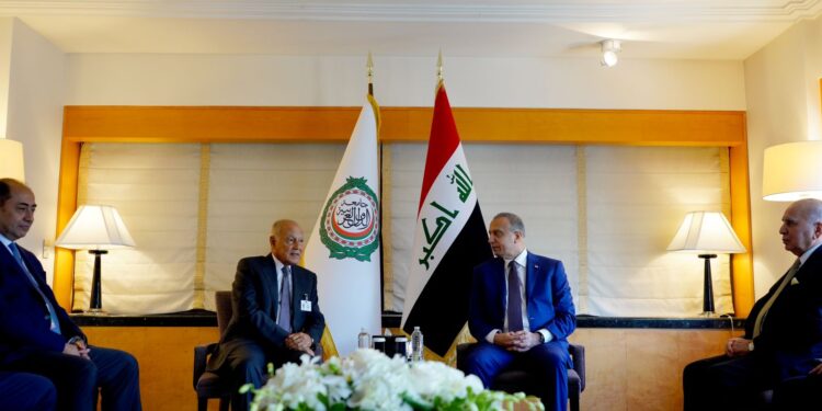 السيد الكاظمي يلتقي السيد أحمد أبو الغيط