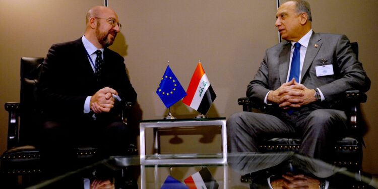 السيد الكاظمي يلتقي رئيس المجلس الأوروبي شارل ميشيل في نيويورك