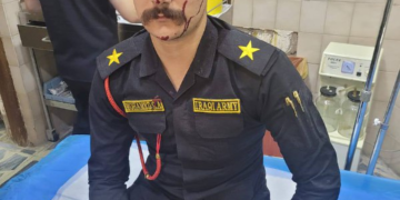 بالصور جرحى من القوات الامنية نتيجة القصف