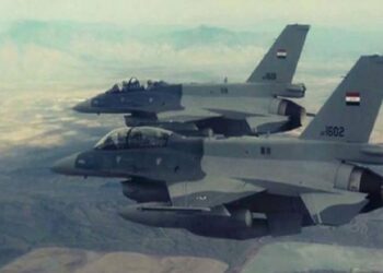طائرات (F16 العراقية) تغير على وكر لداعش قرب بحيرة حمرين