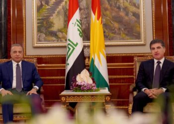 السيد الكاظمي يلتقي رئيس إقليم كردستان نيجرفان بارزاني في أربيل