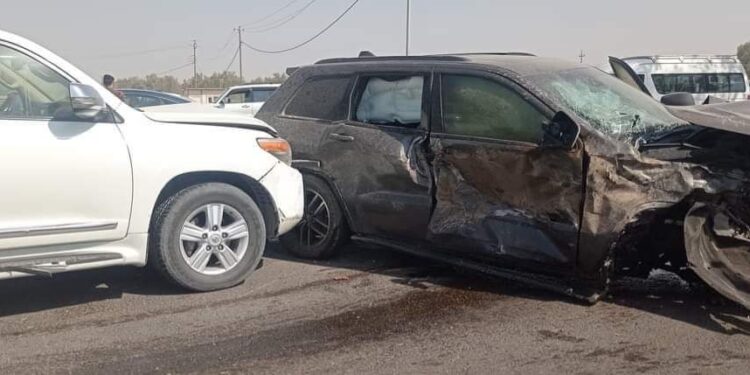 تعرض موكب محافظ بابل لحادث سير مروع