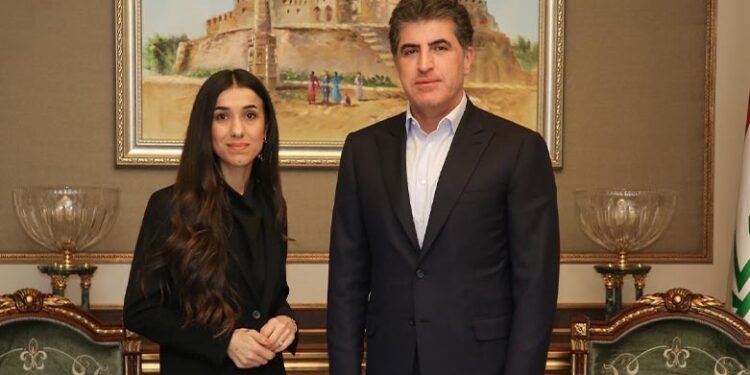 نيجيرفان بارزاني و نادية مراد يبحثان الاوضاع في سنجار