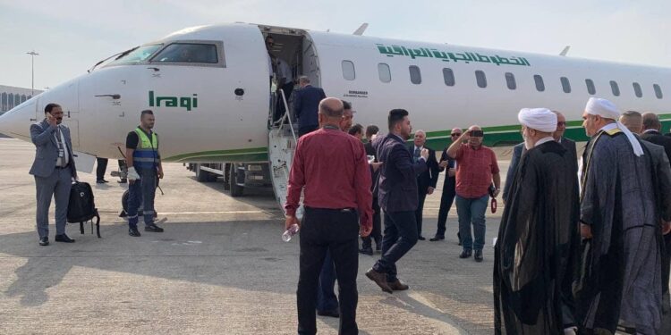 هبوط أول طائرة تابعة للخطوط الجوية العراقية في مطار كركوك