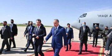 السيد الكاظمي يصل إلى مدينة أربيل