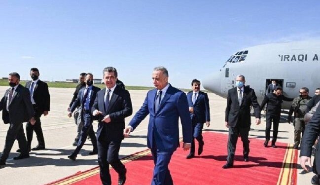 السيد الكاظمي يصل إلى مدينة أربيل