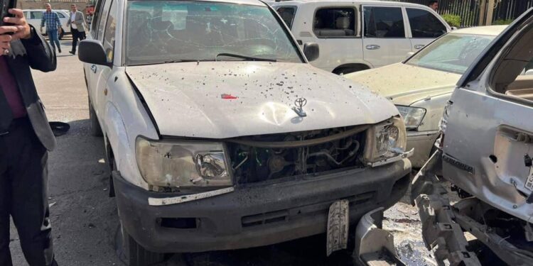 بالصور توثيـــق أضرار محيط الأمانة العامة لمجلس الوزراء جرّاء القصف