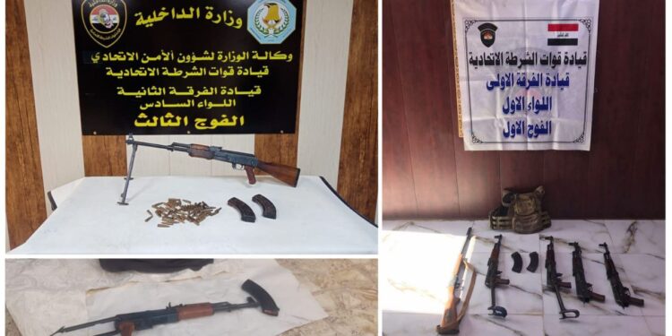 ضبط عدد من الأسلحة والاعتدة غير المرخصة خلال تنيفذ عمليات تفتيش في بغداد