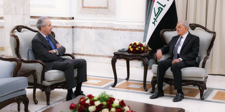 رئيس الجمهورية يستقبل السفير الاسباني لدى العراق