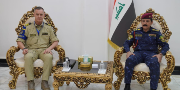 وكيل الوزارة لشؤون الأمن الاتحادي وقائد قوات الشرطة الاتحادية يلتقيان وفد بعثة الاتحاد الأوروبي الاستشارية في العراق