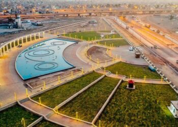بارك النافورة الراقصة بحلته الجديدة في أيمن الموصل