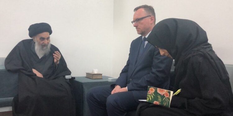 اصدار بيان من مكتب السيستاني بشأن استقبال المرجع الأعلى للفريق الأممي