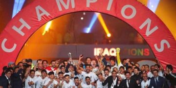 اربيل تستقبل المنتخب الوطني العراقي بحفل في ملعب فرانسوا حريري