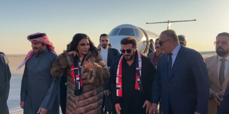 بالفيديو .. وصول الفنانة احلام والفنان ماجد المهندس الى مطار البصرة الدولي