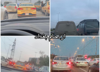 بغداد تستفيق على ازدحامات عنيفة والشمري يترك موكبه وينزل للشارع(صور)