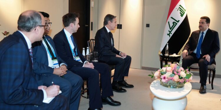 السوداني يلتقي وزير الخارجية الأمريكي