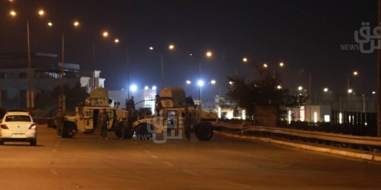 سقوط قنبرة هاون عند معسكر التاجي شمال بغداد