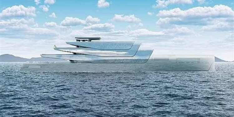 تصميم يخت فاخر مغطى بالكامل بالمرايا يمكنه الاختفاء