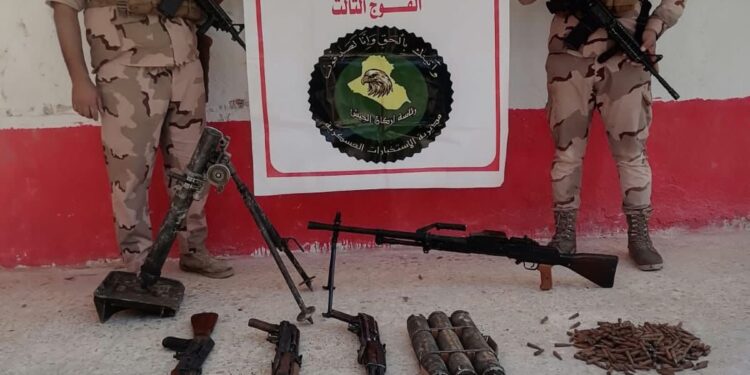 ضبط مدفع هاون و40 قنبرة بقلعة صالح في ميسان