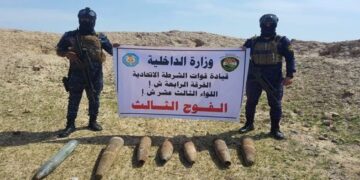 تنفيذ عملية لازالة مخلفات الارهاب في منطقة مكيشيفة بسامراء