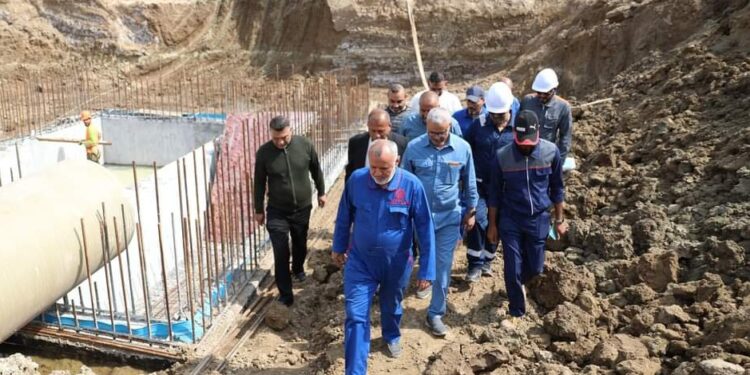 وضع حجر الأساس في ميسان لمشروع مجاري قضاء الميمونة