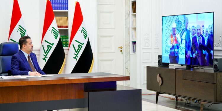 السوداني يطلق مشروعين من مشاريع فك الزحامات المرورية في بغداد