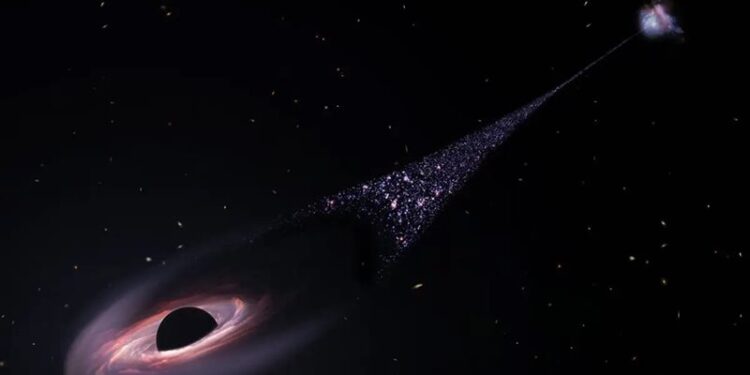 ظاهرة كونية مذهلة  “ثقب أسود” يتسبب في تكوين مسارات من النجوم في الفضاء
